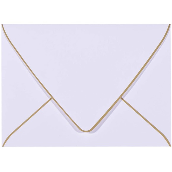 WHITE AND GOLD A7 WEDDING ENVELOPES - Picture 1 of 3